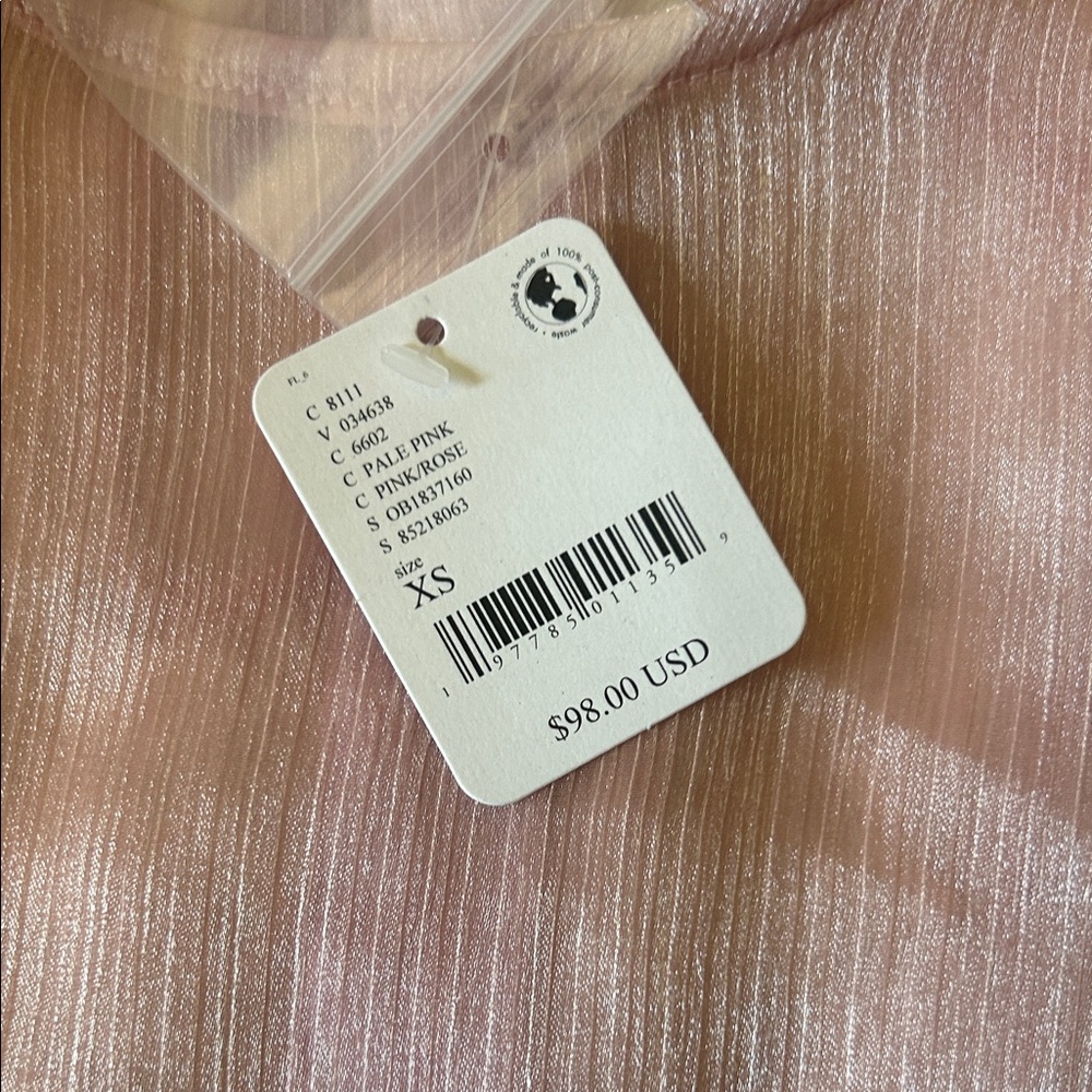 Free People Freya frost top Sheer Blush Pink Long-Sleeve Peasant Top - Picture 7 of 11